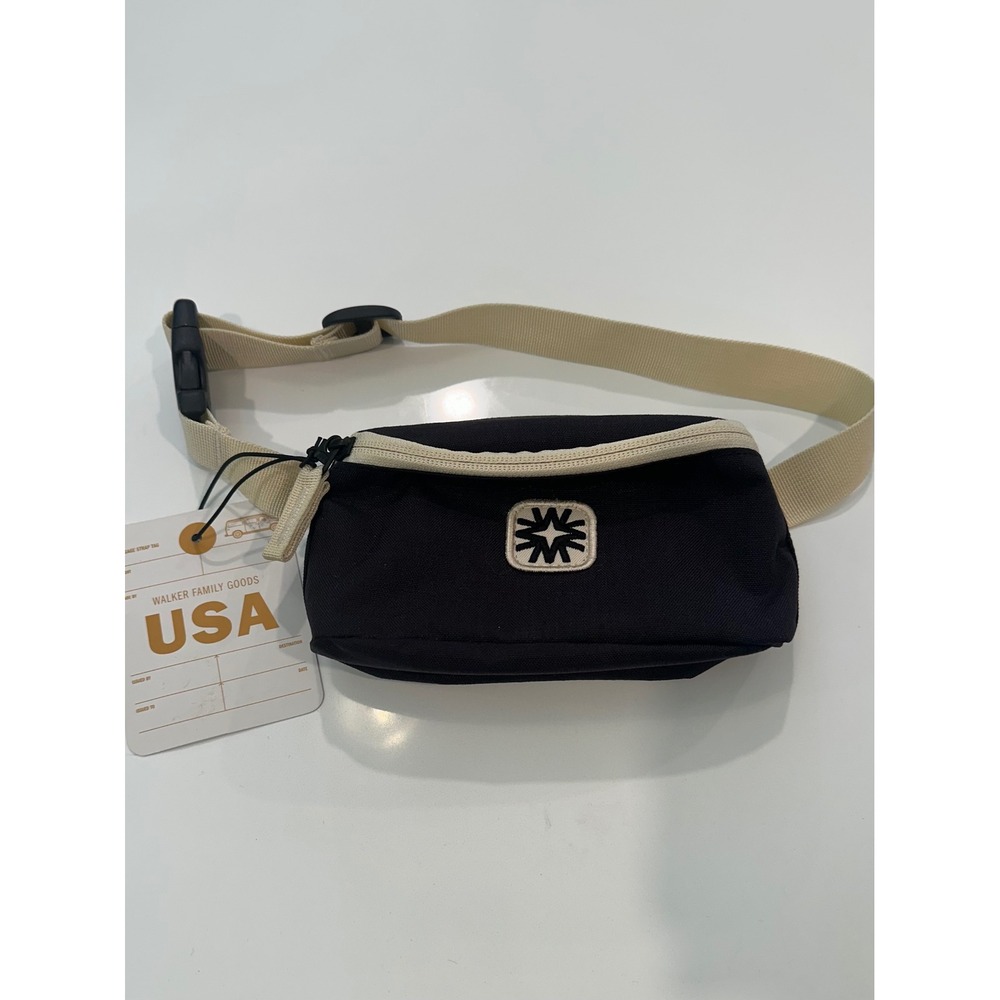 Walker Family Goods Black Kids Waist Bag with Cream Strap